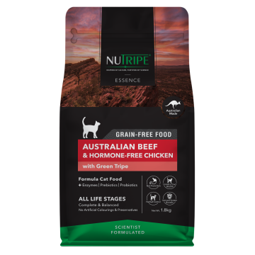 Nutripe Essence Australian Grain Free Beef & Hormone-Free Chicken with Green Tripe Dry Food 1.8kg